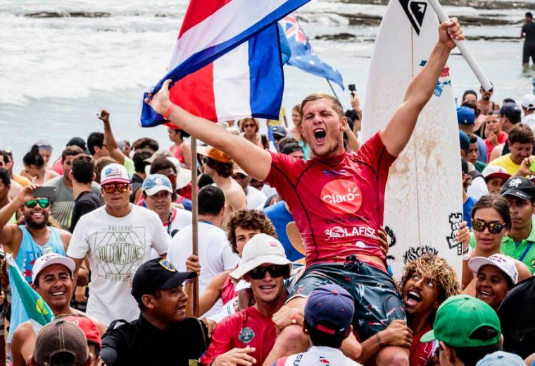Con 19 años, el surfista costarricense Noe Mar McGonagle, integrante del team Quiksilver, se coronó como el nuevo campeón mundial de ISA después de arrasar en los ISA World Surfing Games disputados en Nicaragua.